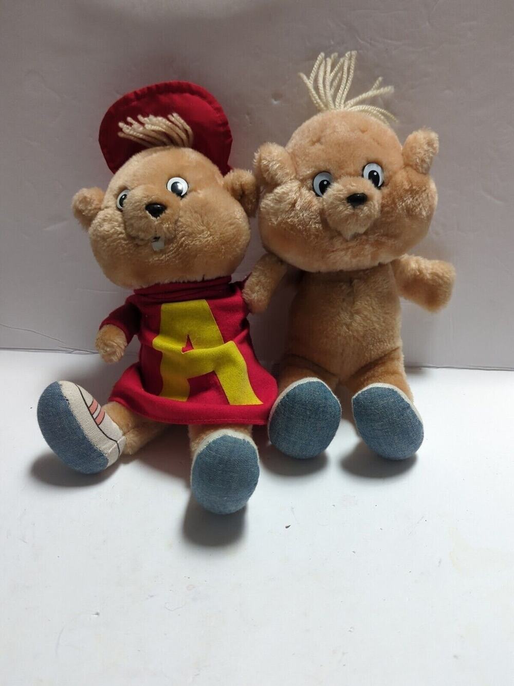 Vintage Alvin and Theodore Alvin & The Chipmunks‎ plush 12 inch